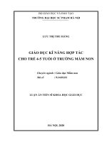 GIÁO dục kĩ NĂNG hợp tác CHO TRẺ 4 5 TUỔI ở TRƢỜNG mầm NON 