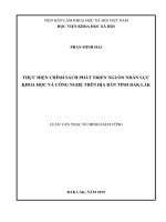 THỰC HIỆN CHÍNH SÁCH PHÁT TRIỂN NGUỒN NHÂN LỰC KHOA HỌC VÀ CÔNG NGHỆ TRÊN ĐỊA BÀN TỈNH ĐẮK LẮK (Luận văn thạc sĩ)