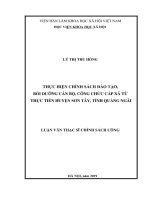 Thực hiện chính sách đào tạo, bồi dưỡng cán bộ, công chức cấp xã từ thực tiễn huyện Sơn Tây, tỉnh Quảng Ngãi (Luận văn thạc sĩ)