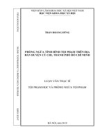 PHÒNG NGỪA TÌNH HÌNH TỘI PHẠM TRÊN ĐỊA BÀN HUYỆN CỦ CHI, THÀNH PHỐ HỒ CHÍ MINH (Luận văn thạc sĩ)