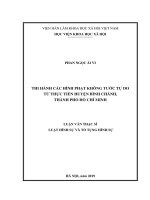 THI HÀNH CÁC HÌNH PHẠT KHÔNG TƯỚC TỰ DO TỪ THỰC TIỄN HUYỆN BÌNH CHÁNH, THÀNH PHỐ HỒ CHÍ MINH (Luận văn thạc sĩ)