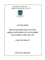Một số giải pháp nâng cao chất lượng nguồn nhân lực tại xí nghiệp vận tải biển  công tác lặn 