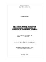 Quản lý phát triển đội ngũ giáo viên các trường mầm non ngoài công lập ở thành phố hà nội theo hướng chuẩn hóa 