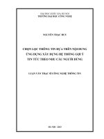 Chọn lọc thông tin dựa trên nội dung ứng dụng xây dựng hệ thống gợi ý tin tức theo nhu cầu người dùng 