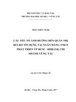 Các yếu tố ảnh hưởng đến quản trị rủi ro tín dụng tại ngân hàng TMCP phát triển TP HCM   HDBANK chi nhánh vũng tàu 