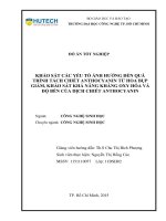 Khảo Sát Các Yếu Tố Ảnh Hưởng Đến Quá Trình Tách Chiết Anthocyanin Từ Hoa Bụp Giấm