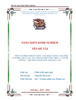 skkn một số biện pháp nâng cao khả năng cảm thụ văn học qua các tác phẩm thơ cho trẻ 4 5 tuổi 