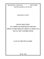Quyền nhân thân của nhóm người dễ bị tổn thương trong xã hội theo quy định của pháp luật dân sự Việt Nam hiện hành