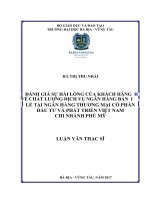 Đánh giá sự hài lòng của khách hàng về chất lượng dịch vụ ngân hàng bán lẻ tại ngân hàng thương mại cổ phần đầu tư và phát triển việt nam chi nhánh phú mỹ 