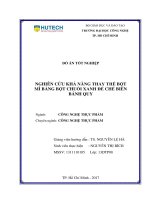 Nghiên Cứu Khả Năng Thay Thế Bột Mì Bằng Bột Chuối Xanh Để Chế Biến Bánh Quy