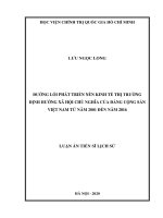 ĐƯỜNG LỐI PHÁT TRIỂN NỀN KINH TẾ THỊ TRƯỜNG ĐỊNH HƯỚNG XÃ HỘI CHỦ NGHĨA CỦA ĐẢNG CỘNG SẢN VIỆT NAM TỪ NĂM 2001 ĐẾN NĂM 2016