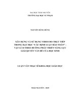 Xây dựng và sử dụng video đo trực tiếp trong dạy học các định luật bảo toàn  vật lí 10 theo hướng phát triển năng lực giải quyết vấn đề của học sinh 