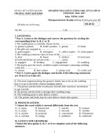 Bai kiem tra hoc ky 2 lop 10  thi diem