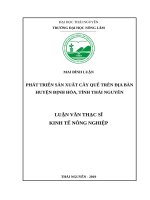 Phát triển sản xuất cây quế trên địa bàn huyện định hóa, tỉnh thái nguyên 