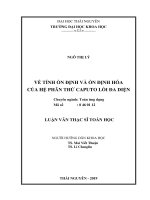 Về tính ổn định và ổn định hóa của hệ phân thứ caputo lồi đa diện 