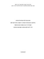 V11 rèn kỹ năng chọn và phân tích dẫn chứng trong bài nghị luận văn học dành cho học sinh giỏi ngữ văn 