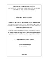 A study of the english preposition “on” in “theof the wild” by jack london and its vietnamese equivalents in the translation by nguyen cung ai and vu tuan phuong from cognitive perspective 