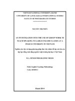 An investigation into the use of group work to teach speaking to large english classes at a police university in vietnam 
