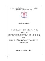 NGHIÊN CỨU ĐIỀU TRỊ PHẪU THUẬT VÀ MỘT SỐ YẾU TỐ NGUY CƠ TÁI PHÁT, DI CĂN SAU PHẪU THUẬT UNG THƯ ĐẠI TRỰC TRÀNG (Luận án tiến sĩ)