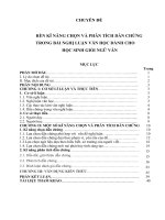 RÈN kĩ NĂNG CHỌN và PHÂN TÍCH dẫn CHỨNG TRONG bài NGHỊ LUẬN văn học DÀNH CHO học SINH GIỎI NGỮ văn 