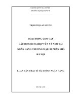 Hoạt động cho vay các doanh nghiệp vừa và nhỏ tại ngân hàng thương mại cổ phần nhà hà nội 