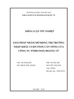 Luận văn tốt nghiệp Giải pháp nhằm mở rộng thị trường nhập khẩu cuộn inox cán nóng của công ty TNHH Inox Hoàng Vũ năm 2019