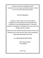 A topical structure analysis to create coherence in english essays of fourth year students at english department at vietnam national university, university of language and international studies 