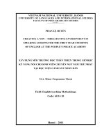 Creating a non threatening environment is speaking lessons for the first year students of english at the peoples police academy 