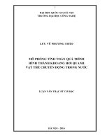 Mô phỏng tính toán quá trình hình thành khoang hơi quanh vật thể chuyển động trong nước 
