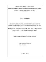 Assessing the translations of english movie titles released in CGV cineplex from 2011 to 2014 