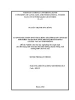 An investigation into teaching grammar in context for first year non english major students at chu van an university 
