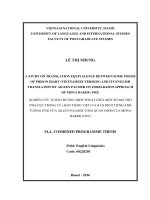 A study on translation equivalence between some poems of prison diary (vietnamese version) and its english translation by aileen palmer on form based approach of mona baker (1992) 