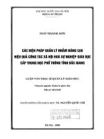 Các biện pháp quản lý nhằm nâng cao hiệu quả công tác xã hội hóa sự nghiệp giáo dục cấp trung học phổ thông tỉnh bắc giang 