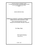 Improving students listening comprehension through focused listening tasks 