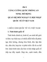Giáo trình chính trị cao đẳng giáo dục nghề nghiệp bài 6 tăng cường quốc phòng an ninh, mở rộng quan hệ đối ngoại và hội nhập quốc tế ở việt nam 