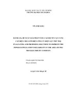 Đánh giá, đề xuất giải pháp nâng cao độ tin cậy cung cấp điện cho lưới điện công ty điện lực Phú Thọ