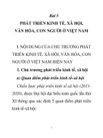 Giáo trình chính trị cao đẳng giáo dục nghề nghiệp bài 5 phát triển kinh tế, xã hội, văn hóa, con người ở việt nam 