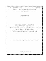 LIÊN QUAN GIỮA LÂM SÀNG XQUANG PHỔI, AFBĐÀM, KẾT QUẢ ĐIỀU TRỊ VỚI SỐ LƯỢNG LYMPHO T CD4 + Ở BỆNH NHÂN HIV MẮC LAO PHỔI MỚI