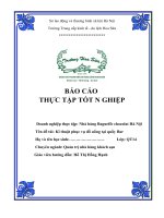 Báo cáo thực tập tốt nghiệp Kĩ thuật phục vụ đồ uống tại quầy Bar