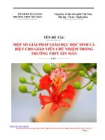 một số giải pháp giáo dục học sinh cá biệt cho giáo viên chủ nhiệm trong trường thpt xín mần