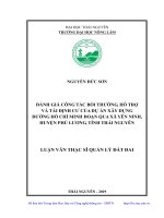 Đánh giá công tác bồi thường, hỗ trợ và tái định cư của dự án xây dựng đường hồ chí minh đoạn qua xã yên ninh, huyện phú lương, tỉnh thái nguyên 