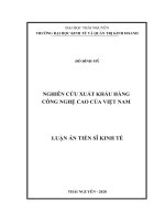 Nghiên cứu xuất khẩu hàng công nghệ cao của việt nam 
