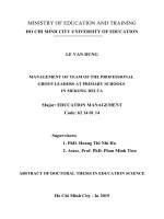 Quản lý đội ngũ tổ trưởng chuyên môn các trường tiểu học khu vực đồng bằng sông cửu long tt 