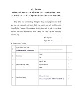 BỘ CÂU HỎI  ĐÁNH GIÁ NHU CẦU CHĂM SÓC SỨC KHỎE DÀNH CHO NGƯỜI CAO TUỔI