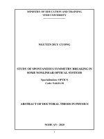 Nghiên cứu sự phá vỡ đối xứng tự phát trong một số hệ quang học phi tuyến tt tieng anh 