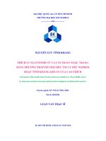 Trích ly Flavonoid từ lá cây hoàn ngọc trắng bằng phương pháp hỗ trợ siêu âm và thử nghiệm hoạt tính kháng khuẩn của cao trích