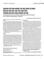 Nghiên cứu ảnh hưởng của đặc điểm cá nhân đến kết quả học tập của sinh viên trường Đại học Công nghiệp Hà Nội