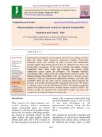 Characterization of antibacterial activity of selected essential oils