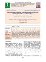 Genetic variability studies for agro-morphological, yield and yield attributing traits in rapeseed (Brassica Rapa L.)