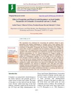 Effect of fungicides and plant growth regulators on seed quality parameters of coriander (Coriandrum sativum L.) seeds